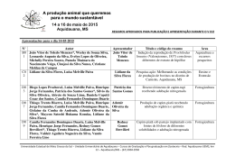 Apresenta&ccedil;&otilde;es para o dia 14-05-2015 N&deg; Autor