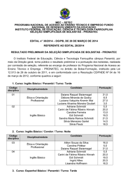 Resultado Preliminar Edital 28.2014