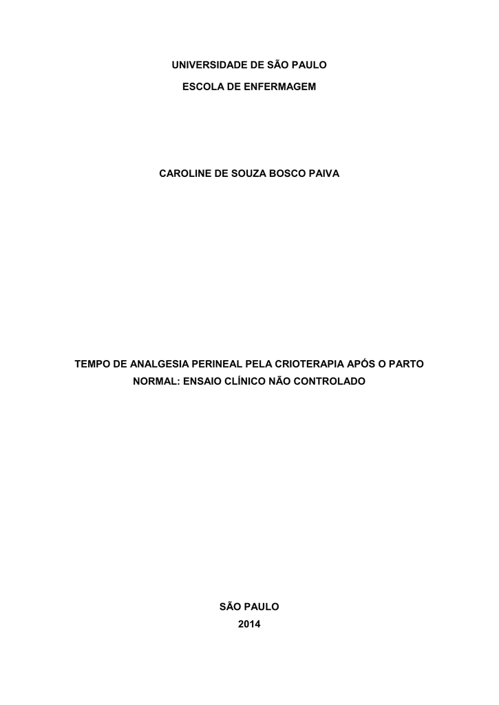 Tempo De Analgesia Perineal Pela Crioterapia Apos O Parto Normal