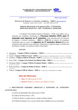 Edital de matr&iacute;cula - 3&ordf; chamada - 2&ordm; semestre