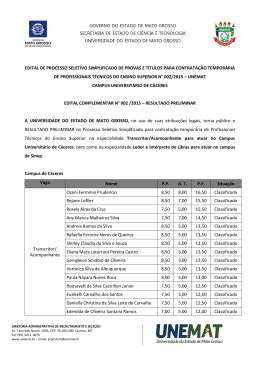 Edital complementar n&ordm;002