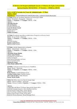 Apresenta&ccedil;&otilde;es 1.&ordm; hor&aacute;rio