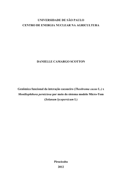 Genômica funcional da interação cacaueiro (Theobroma cacao L.) x