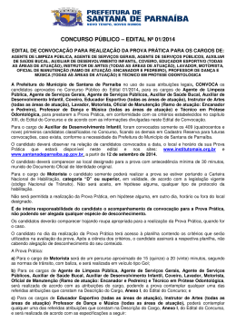 CONCURSO P&Uacute;BLICO &ndash; EDITAL N&ordm; 01/2014