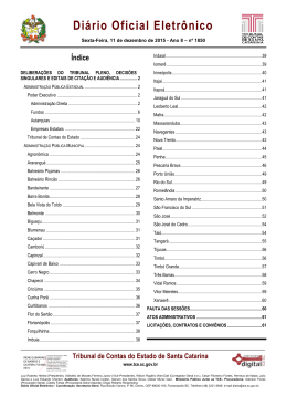 Di&aacute;rio Oficial Eletr&ocirc;nico - TCE - Governo do Estado de Santa Catarina