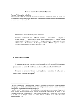 Recurso Contra Expedi&ccedil;&atilde;o de Diploma Tarcisio Vieira de
