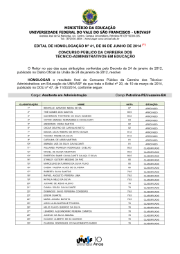 Homologa&ccedil;&atilde;o