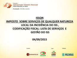 ISSQN IMPOSTO SOBRE SERVI&Ccedil;OS DE QUALQUER