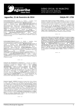 Jaguaribe, 21 de fevereiro de 201 de 2014 Edição Nº: 1726