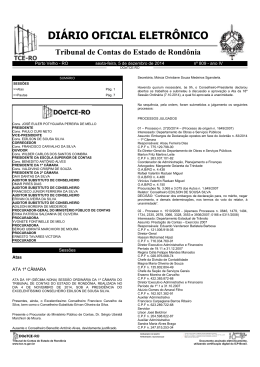 DI&Aacute;RIO OFICIAL ELETR&Ocirc;NICO - TCE-RO