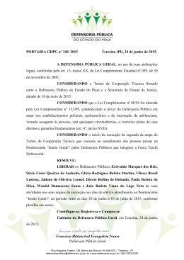 PORTARIA GDPG nº 340/ 2015 Teresina (PI), 24 de junho de 2015
