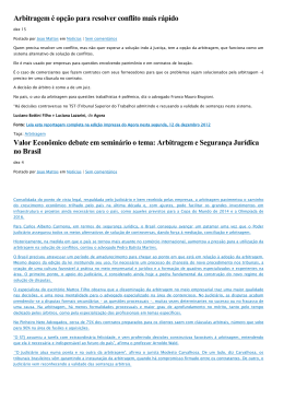 Arbitragem - Artigo com enfoque empresarial - CRA-RS