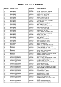 PROUNI 2014 &ndash; LISTA DE ESPERA