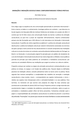 Anima&ccedil;&otilde;es e media&ccedil;&otilde;es socioculturais