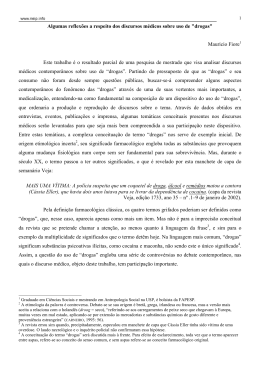 Algumas reflex&otilde;es a respeito dos discursos m&eacute;dicos sobre