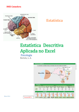 Estatística Descritiva Aplicada no Excel