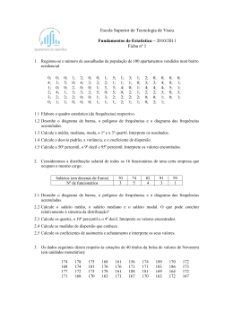 Estat&iacute;stica Descritiva - Escola Superior de Tecnologia