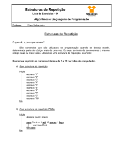 Algoritmos e Linguagens de Programa&ccedil;&atilde;o
