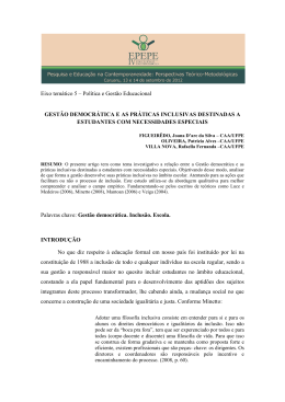 Gestão democrática e as práticas inclusivas destinadas a