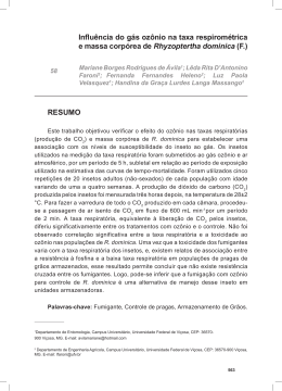 Influ&ecirc;ncia do g&aacute;s oz&ocirc;nio na taxa respirom&eacute;trica e massa