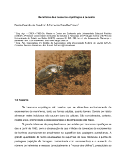 Benefícios dos besouros coprófagos à pecuária Danilo Gusmão de