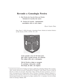 Revendo a Genealogia Pereira - Instituto Histórico da Ilha Terceira