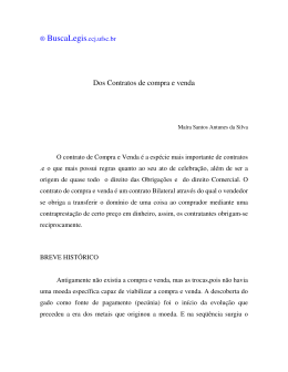 Dos Contratos de compra e venda