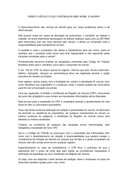 VENDI O VE&Iacute;CULO E ELE CONTINUA NO MEU NOME