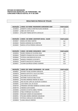 RESULTADO DA PROVA DE TITULOS