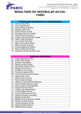 Resultado do Processo Seletivo 2013/2.