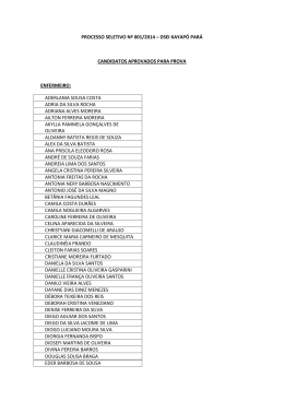 Convocados para prova/entrevista