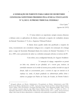 a nomeação de parente para cargo de secretário