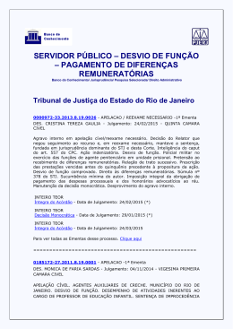 Desvio de Fun&ccedil;&atilde;o - Tribunal de Justi&ccedil;a do Estado do Rio de Janeiro