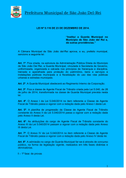 Lei 5116/14 - Institui a Guarda Municipal no Munic&iacute;pio de