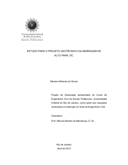 estudo para o projeto geot&eacute;cnico da barragem de