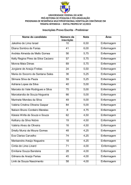 Resultado Preliminar da Prova Escrita