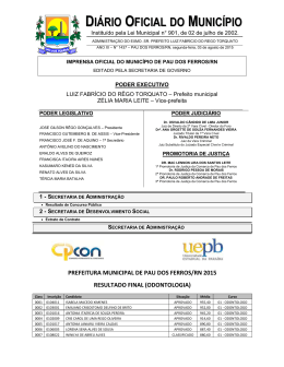 di&aacute;rio oficial do munic&iacute;pio - Prefeitura Municipal de Pau dos Ferros