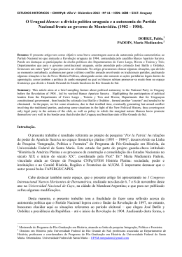 a divis&atilde;o pol&iacute;tica uruguaia e a autonomia do Partido Nacional frente