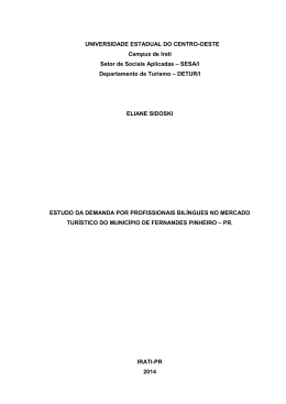 Estudo da demanda por profissionais bilíngues no mercado turístico