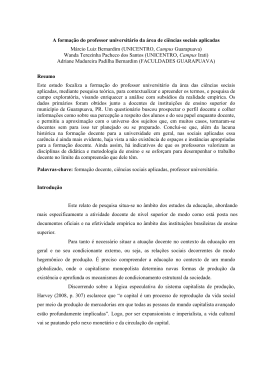 A forma&ccedil;&atilde;o do professor universit&aacute;rio da &aacute;rea de ci&ecirc;ncias sociais