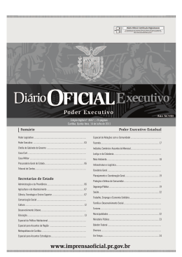 1 Sum&aacute;rio Poder Executivo Estadual Secretarias de Estado