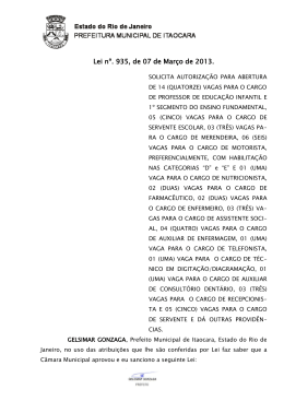 lei n&ordm;. 935, de 07 de mar&ccedil;o de 2013