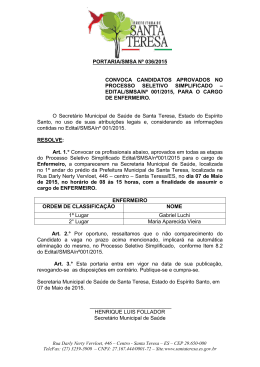 Convocação Aprovados (Cargo de Enfermeiro)