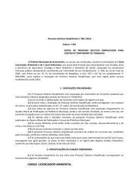 edital 001/2012 &ndash; processo seletivo simplificado para contrato