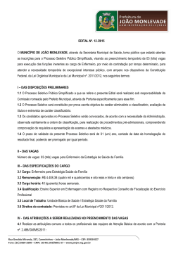 Edital Jo&atilde;o Monlevade MG