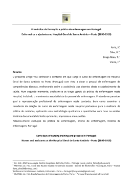 Primórdios da formação e prática de enfermagem em Portugal