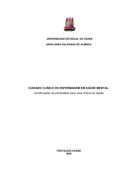 CUIDADO CLÍNICO DE ENFERMAGEM EM SAÚDE MENTAL