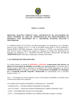 Acesse o edital para Campina Grande, Sousa, Patos e Monteiro