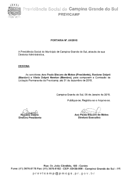 Portarias - Previd&ecirc;ncia Social de Campina Grande do Sul | Paran&aacute;