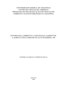 "Governan&ccedil;a ambiental e seguran&ccedil;a alimentar: A agricultura familiar